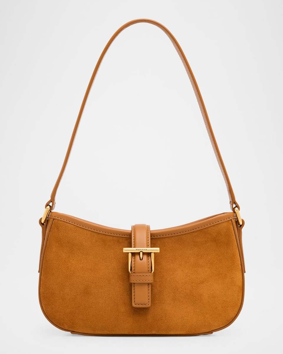 T-Bar Mini Suede Shoulder Bag